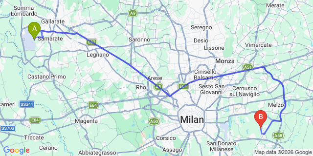 Map: Milan Malpensa Airport (MXP) to Colico