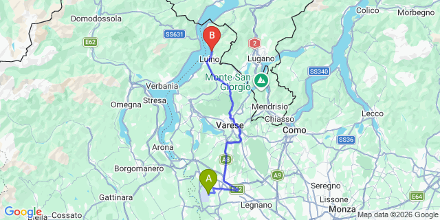 Map: Milan Malpensa Airport (MXP) to Colmegna