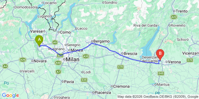 Map: Milan Malpensa Airport (MXP) to Dimaro
