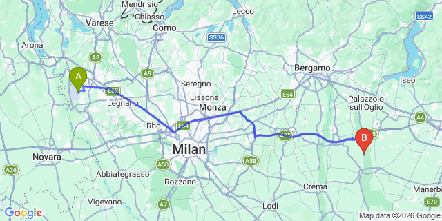Map: Milan Malpensa Airport (MXP) to Entratico