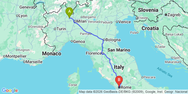 Map: Milan Malpensa Airport (MXP) to Fello