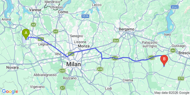 Map: Milan Malpensa Airport (MXP) to Fonteno
