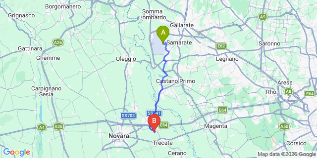 Map: Milan Malpensa Airport (MXP) to Gavirate