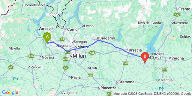 Map: Milan Malpensa Airport (MXP) to Grole