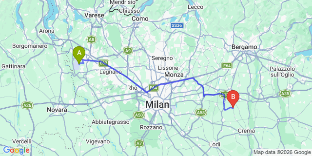 Map: Milan Malpensa Airport (MXP) to Levanto