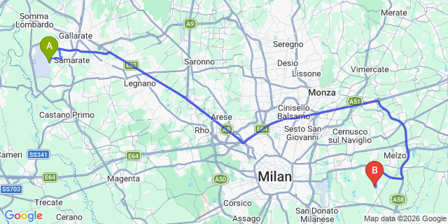 Map: Milan Malpensa Airport (MXP) to Malgrate