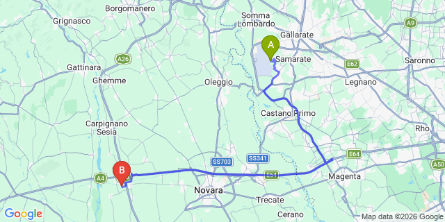 Map: Milan Malpensa Airport (MXP) to Mergozzo