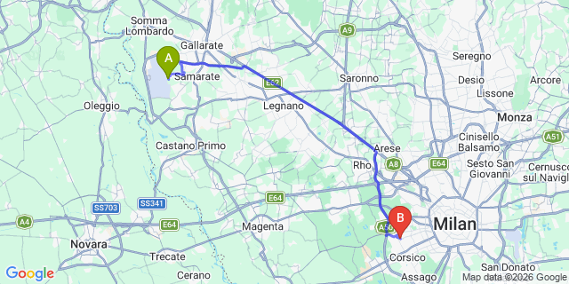 Map: Milan Malpensa Airport (MXP) to Moltrasio