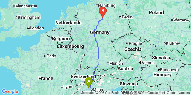 Map: Milan Malpensa Airport (MXP) to Monte Real