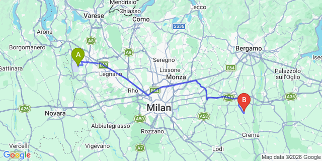 Map: Milan Malpensa Airport (MXP) to Monterosso al Mare