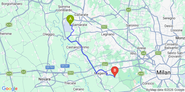 Map: Milan Malpensa Airport (MXP) to Mozzate