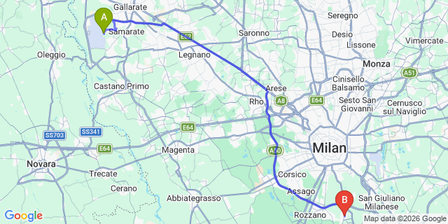 Map: Milan Malpensa Airport (MXP) to Opera