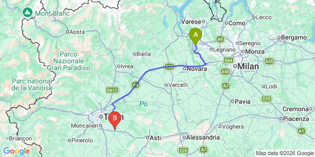 Map: Milan Malpensa Airport (MXP) to Pessione