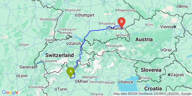 Map: Milan Malpensa Airport (MXP) to Rome city (all areas)
