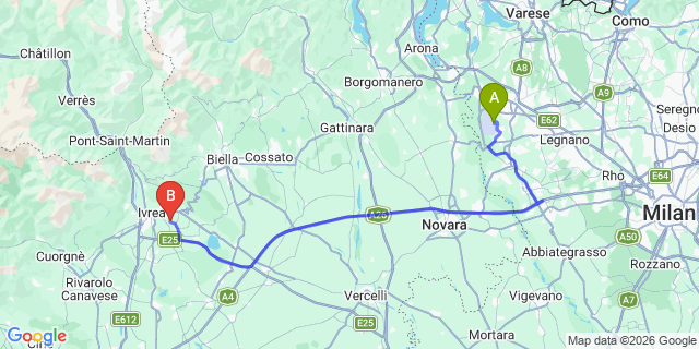 Map: Milan Malpensa Airport (MXP) to Saas-Fee