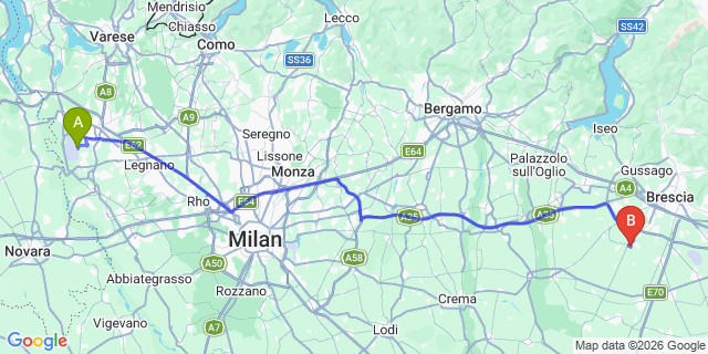 Map: Milan Malpensa Airport (MXP) to Sale Marasino
