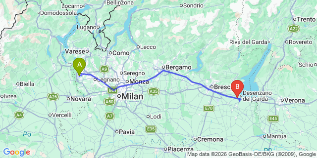 Map: Milan Malpensa Airport (MXP) to Santa Caterina Valfurva