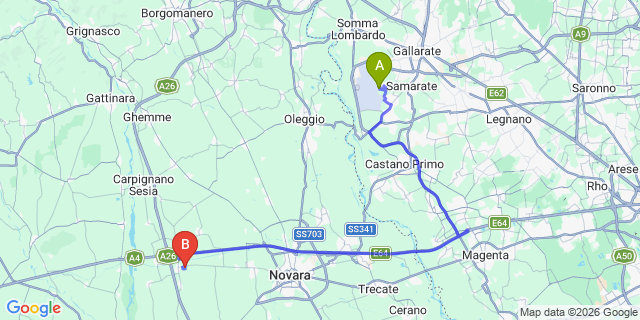 Map: Milan Malpensa Airport (MXP) to Savona