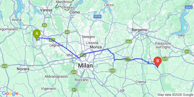 Map: Milan Malpensa Airport (MXP) to St. Moritz