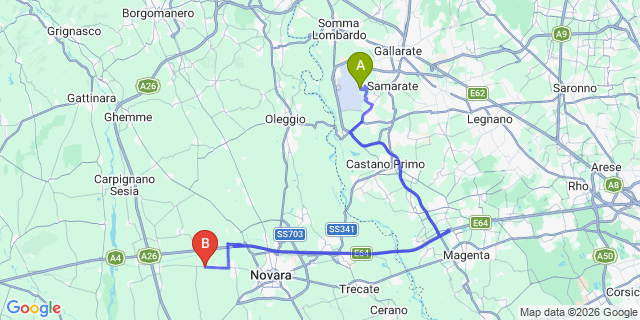 Map: Milan Malpensa Airport (MXP) to Stresa (Lago Maggiore)