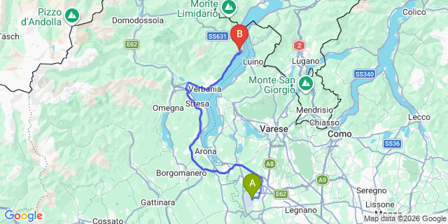 Map: Milan Malpensa Airport (MXP) to Trarego Viggiona