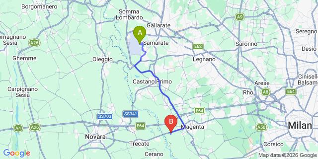 Map: Milan Malpensa Airport (MXP) to Varese