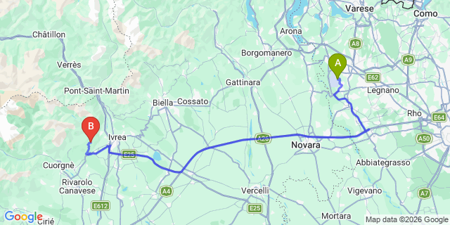 Map: Milan Malpensa Airport (MXP) to Zermatt (Tasch)
