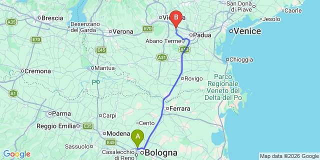 Map: Bologna Airport (BLQ) to Imola