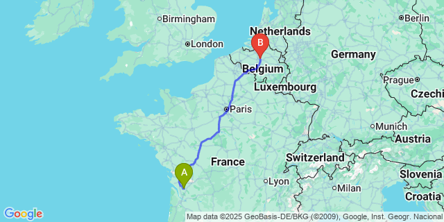 Map: Brussels Zaventem Airport (BRU) to Meux