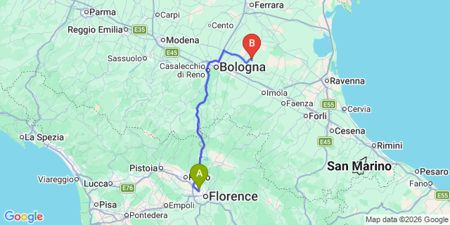 Map: Florence Airport (FLR) to Bagno Vignoni