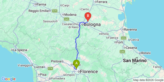 Map: Florence Airport (FLR) to Camping Norcenni Girasole Club