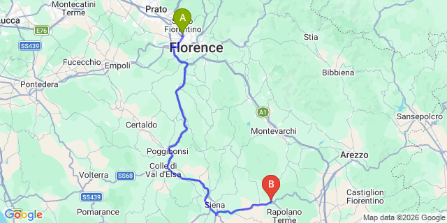 Map: Florence Airport (FLR) to Colonna di Grillo