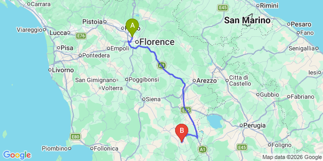 Map: Florence Airport (FLR) to Contignano