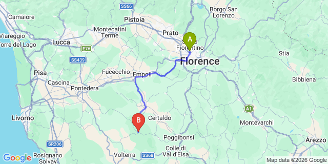 Map: Florence Airport (FLR) to Il Castagno