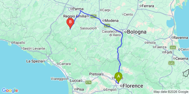 Map: Florence Airport (FLR) to Livorno