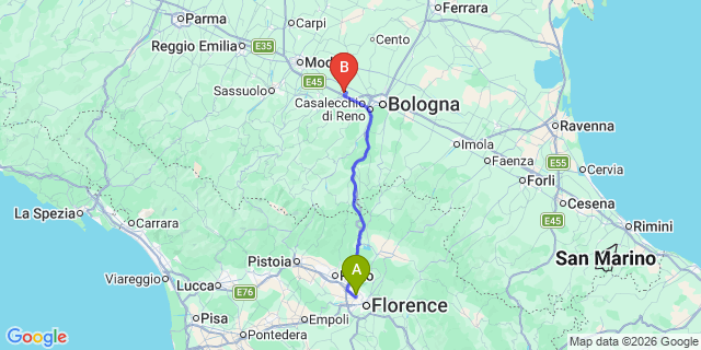 Map: Florence Airport (FLR) to Poggibonsi