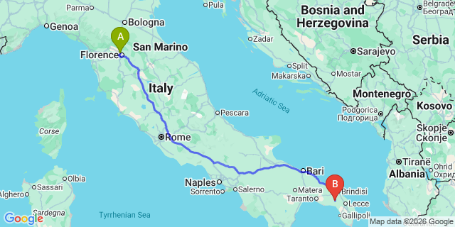 Map: Florence Airport (FLR) to San Pancrazio