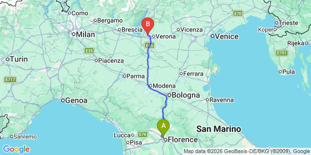 Map: Florence Airport (FLR) to Volterra