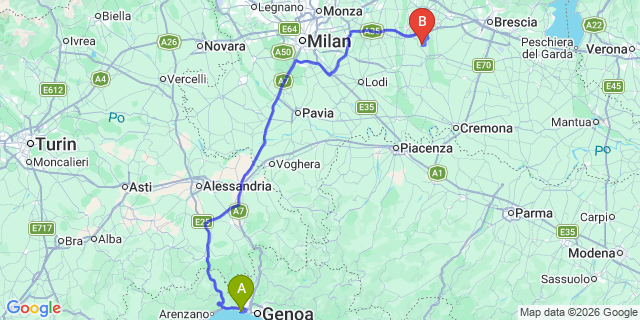 Map: Genoa Airport (GOA) to Portovenere