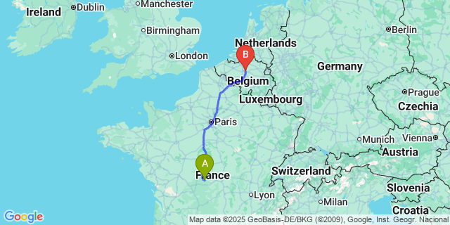 Map: Brussels Zaventem Airport (BRU) to Mortroux