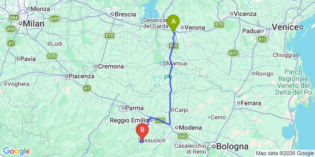 Map: Verona Villafranca Airport (VRN) to Desenzano del Garda