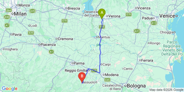 Map: Verona Villafranca Airport (VRN) to Ponte di Legno