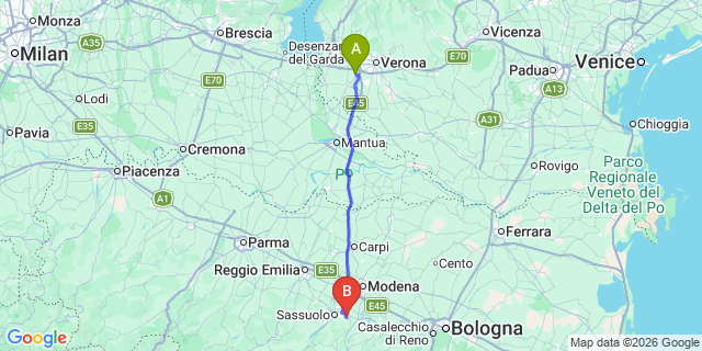 Map: Verona Villafranca Airport (VRN) to Riva del Garda