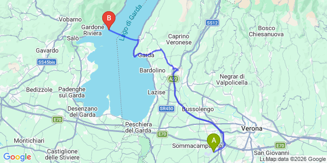 Map: Verona Villafranca Airport (VRN) to Sirmione