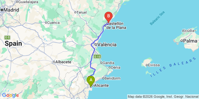 Map: Alicante Airport (ALC) to Benicassin