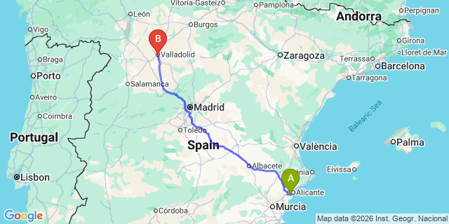 Map: Alicante Airport (ALC) to Ciudad Comunicaciones (Housing Development)