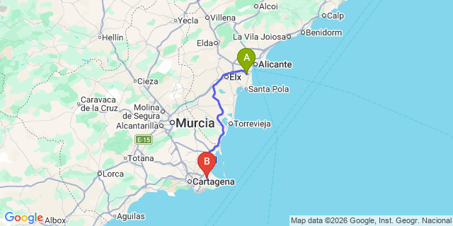 Map: Alicante Airport (ALC) to El Algar