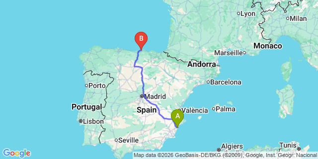 Map: Alicante Airport (ALC) to La Magdalena