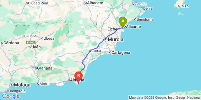 Map: Alicante Airport (ALC) to San José