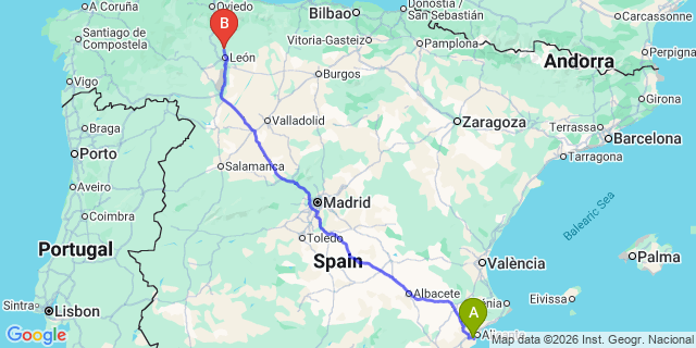 Map: Alicante Airport (ALC) to Torre Estrella (Housing Development)